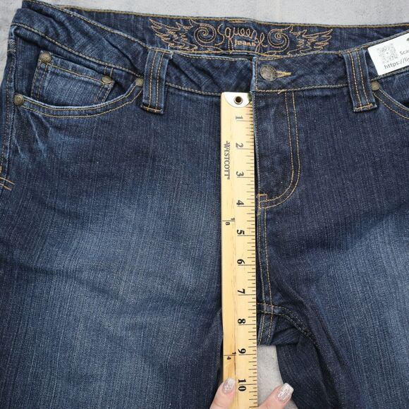 Squeeze Jeans Pants Womens 13/14 Dark Blue Denim Casual Preppy Flared Bootcut - Picture 4 of 15